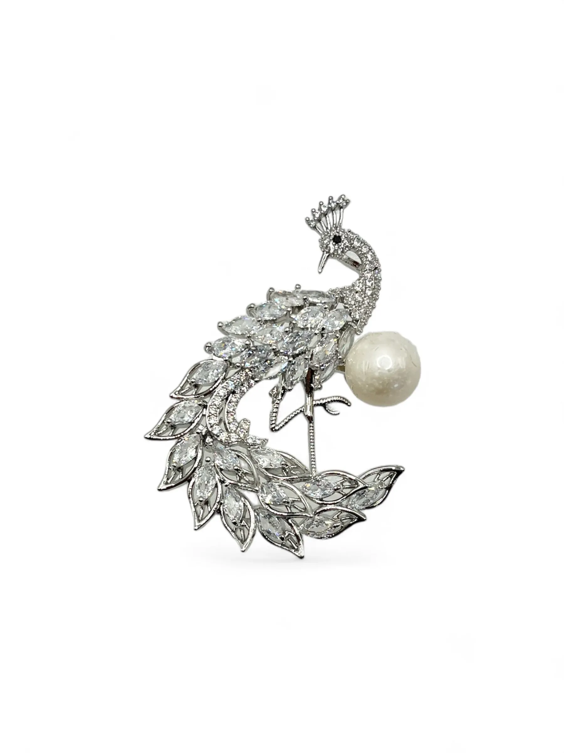 PEACOCK SOUTH SEA PEARL BROOCH
