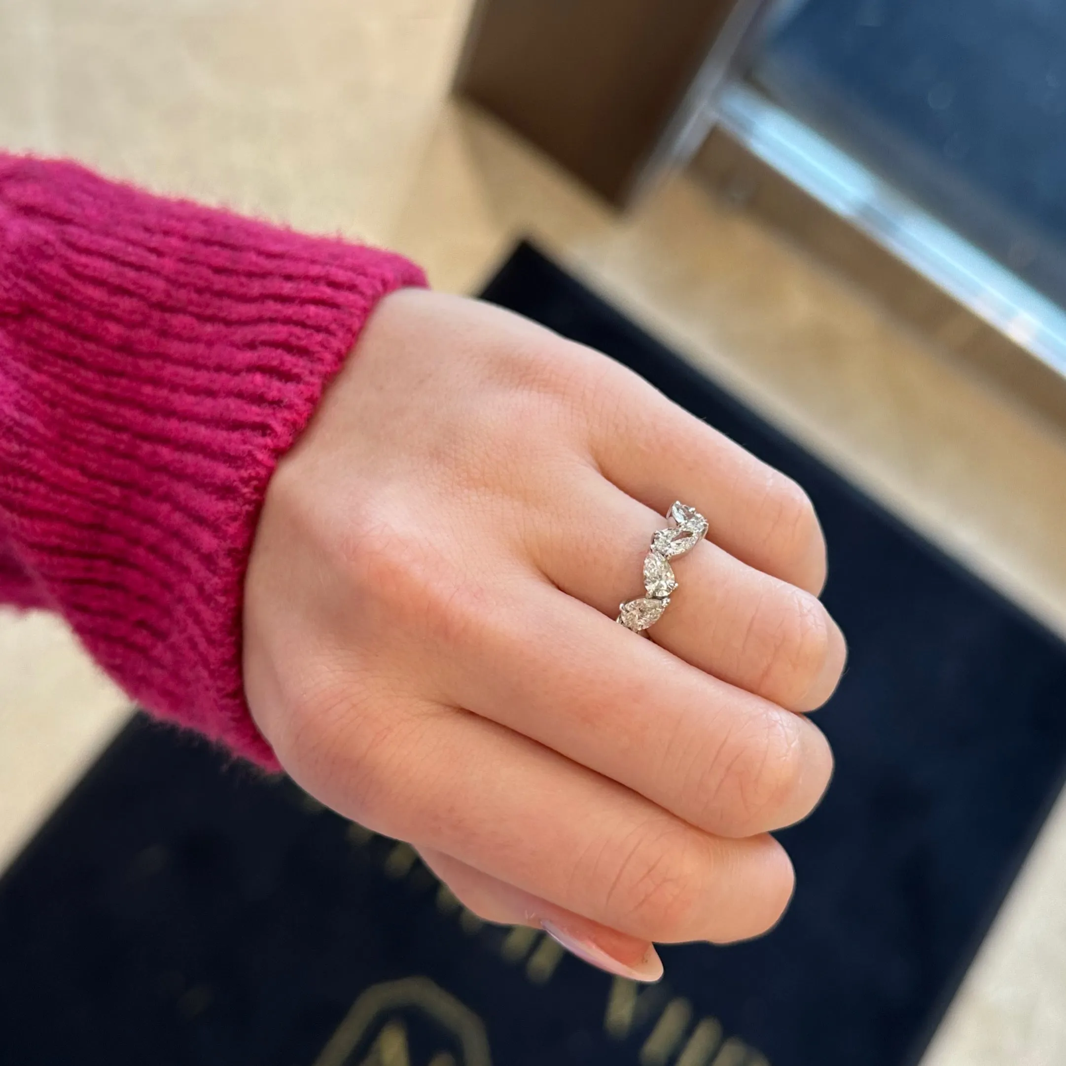 Pear-Shaped Diamond Eternity Band