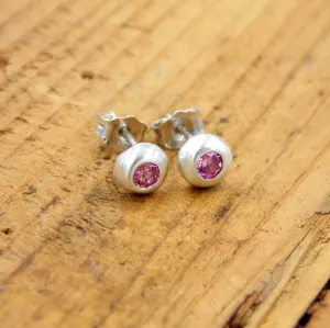 Pebble Birthstone Stud Earrings: sterling silver