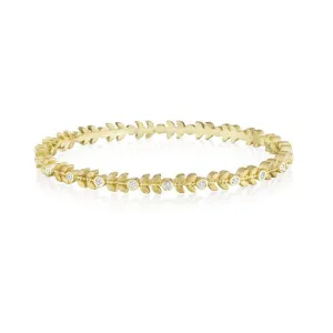 Petite Leaf and Diamond Bangle
