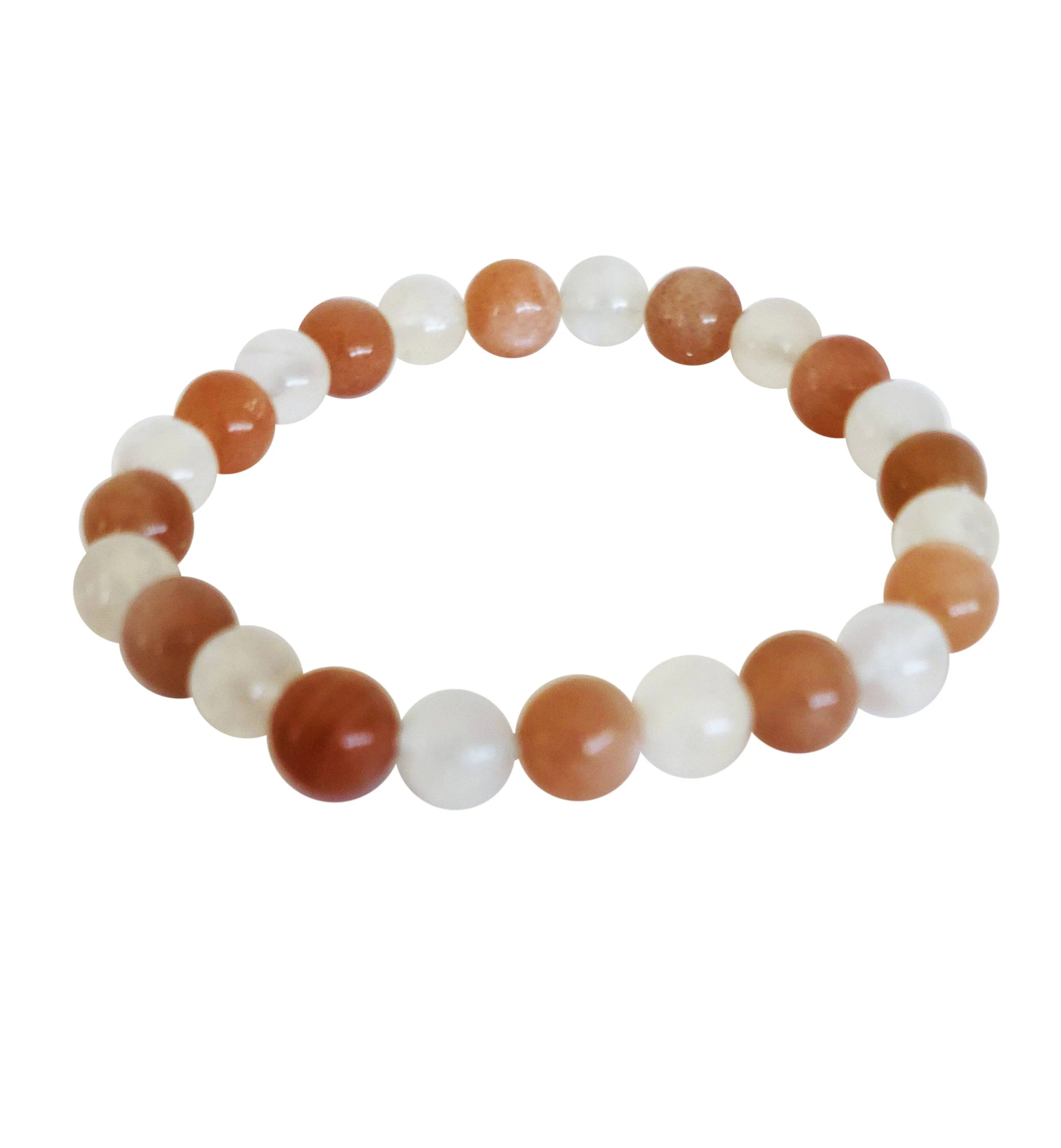 Pink and White Moonstone Bracelet