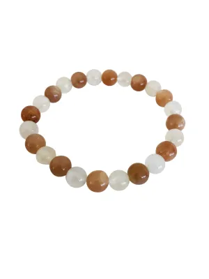 Pink and White Moonstone Bracelet