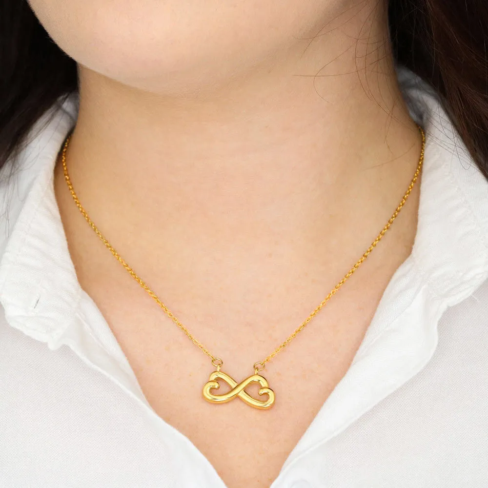 "Sail with God" 18k Yellow Gold Heart-shaped Infinity Necklace