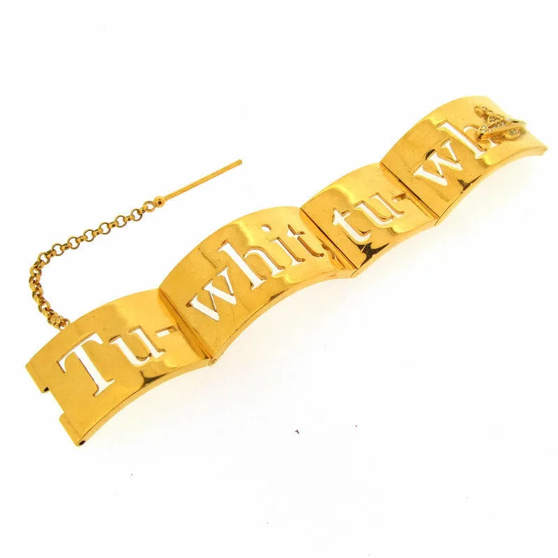 Rare Vivienne Westwood Vintage Gold Tu Whit Tu Who Bracelet