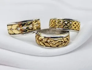 Silver and Gold Celtic Weave Ring