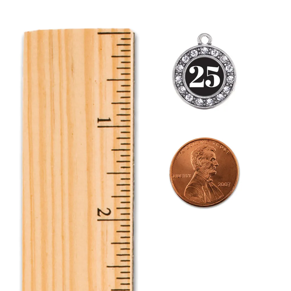 Silver Baseball - Sports Number 25 Circle Charm Toggle Bracelet