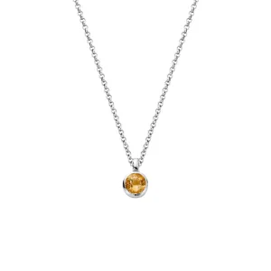 Silver Citrine Baby Treasure Necklace