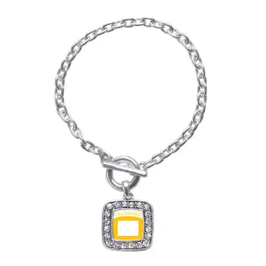 Silver Colorado Outline Square Charm Toggle Bracelet