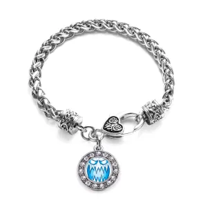 Silver Haunting Ghost Circle Charm Braided Bracelet