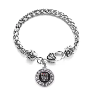 Silver I Love My Autistic Aunt Circle Charm Braided Bracelet
