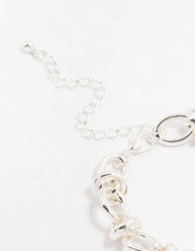 Silver Plated Knotted Chain Bracelet