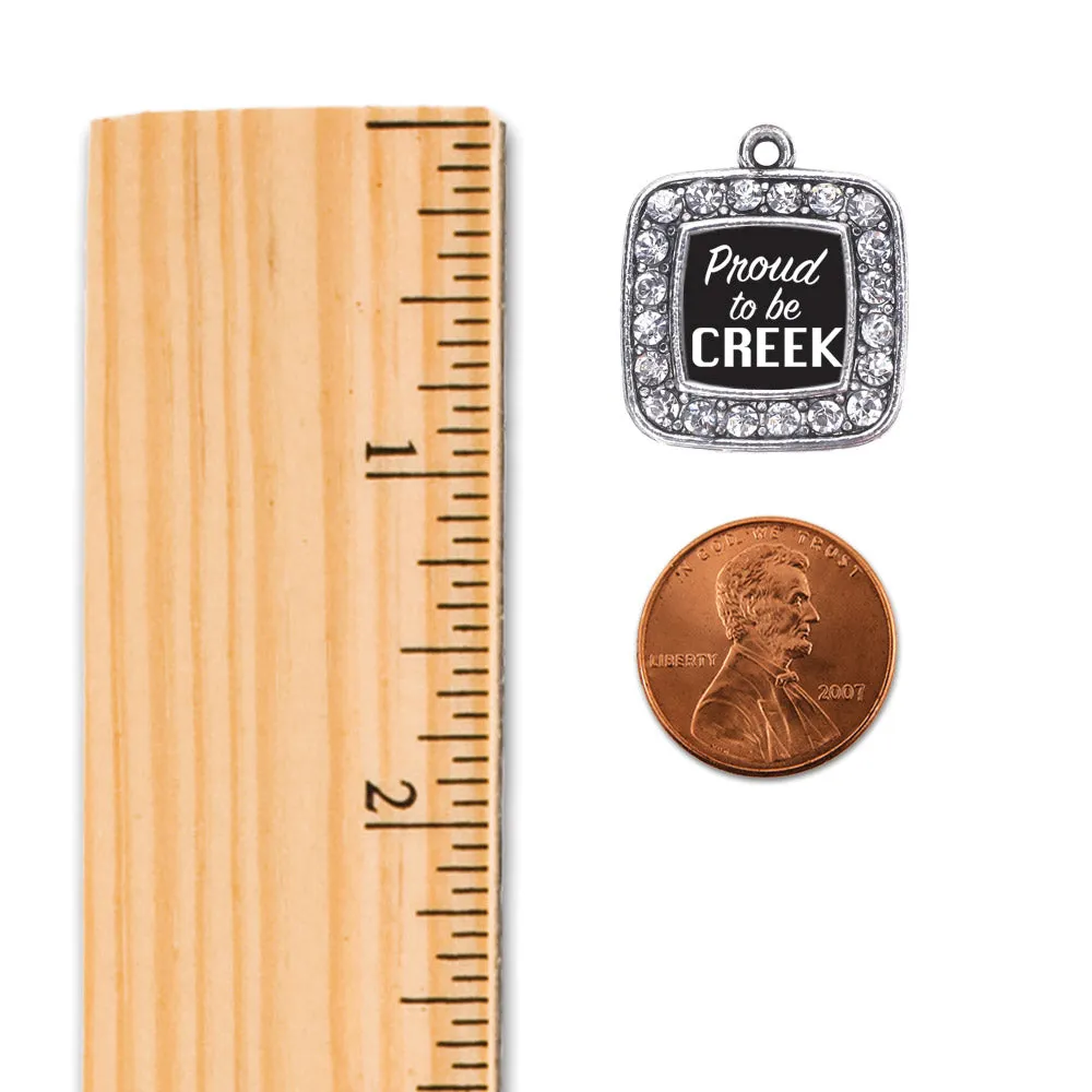 Silver Proud To Be Creek Square Charm Toggle Bracelet