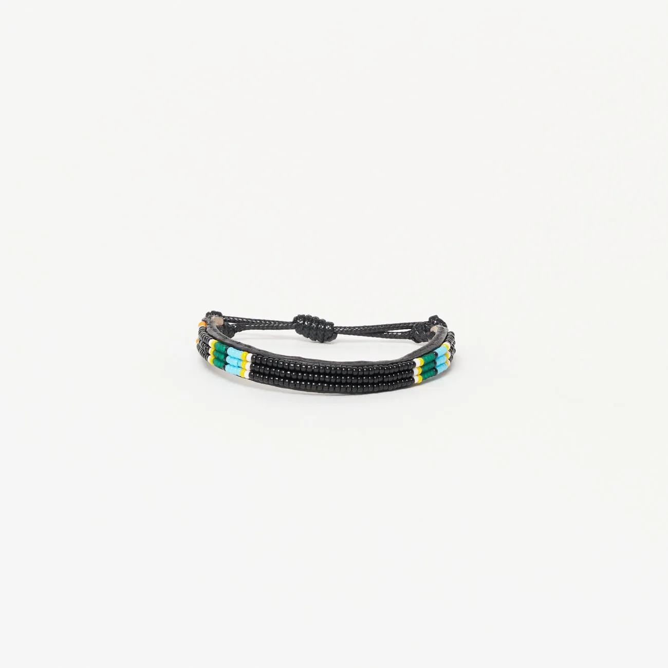 Skinny Stripe Bracelet - Black/Green/Turquoise