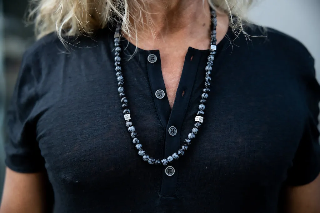 Snowflake Obsidian Natural Gemstone Centerpiece Necklace
