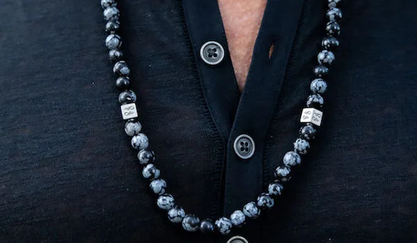 Snowflake Obsidian Natural Gemstone Centerpiece Necklace