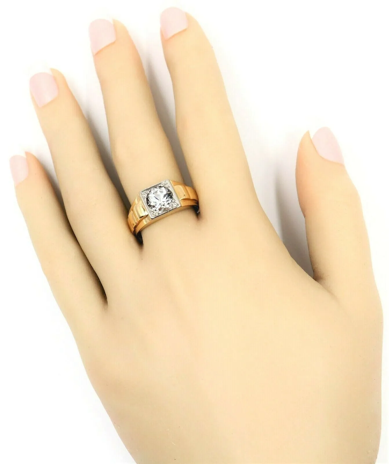 Spinel 14ct Yellow & White Gold Dress Ring