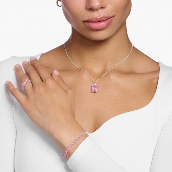 Sterling Silver Pink Stones Tennis Bracelet A2029-051-9