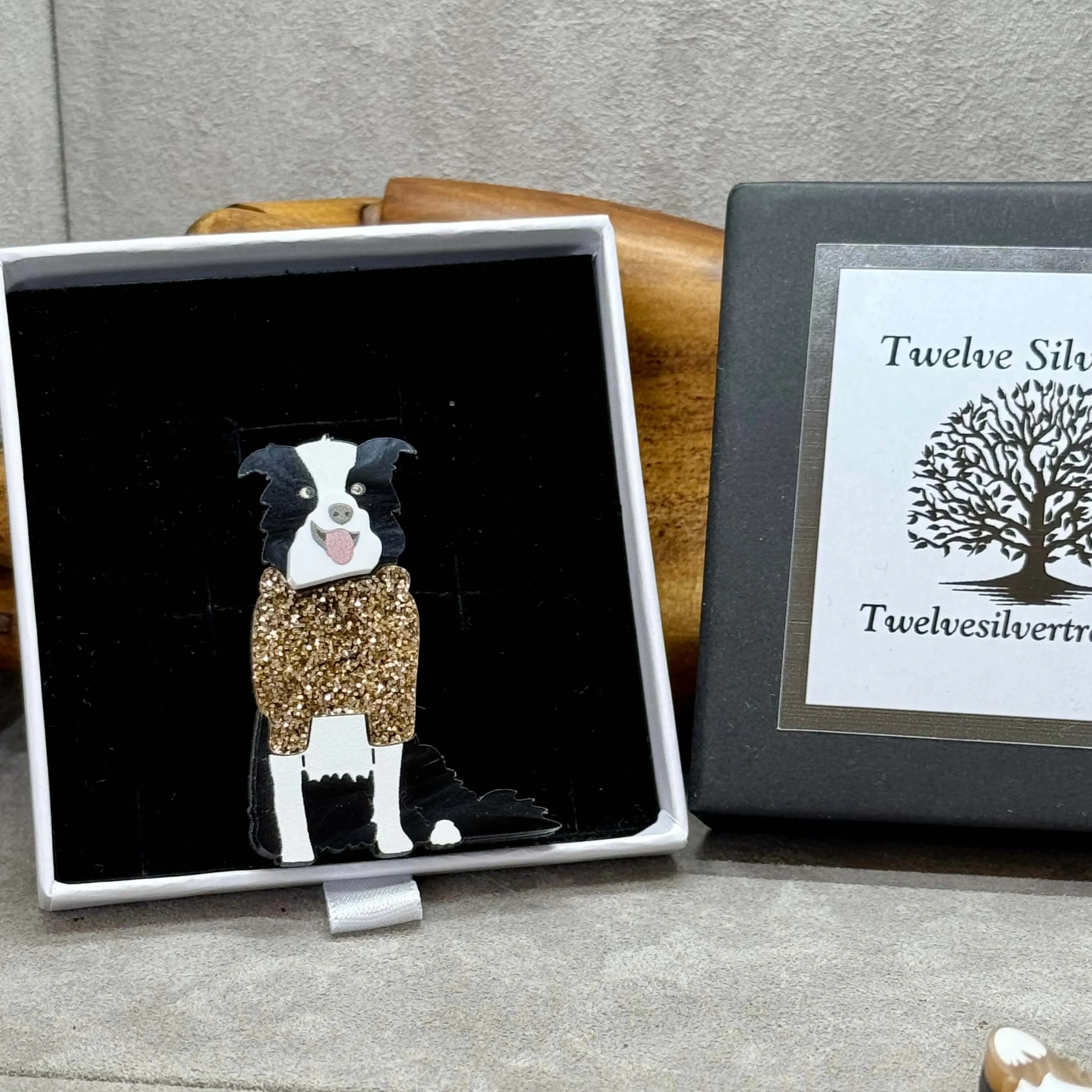 The Border Collie - Acrylic Art Dog Brooch