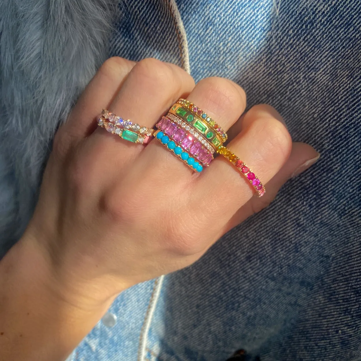 The Jumbo 14K Gemstone Eternity Band