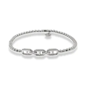 Tresore Gold and Diamond Link Stretch Bracelet