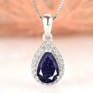 Vera Nebula Sandstone Necklace- Sterling Silver
