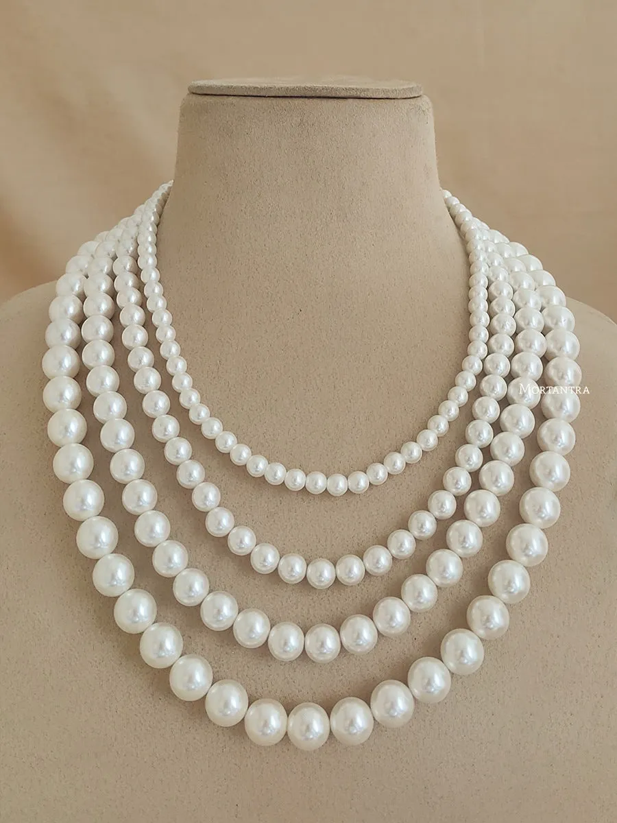 White Color Necklace/Mala - MN414