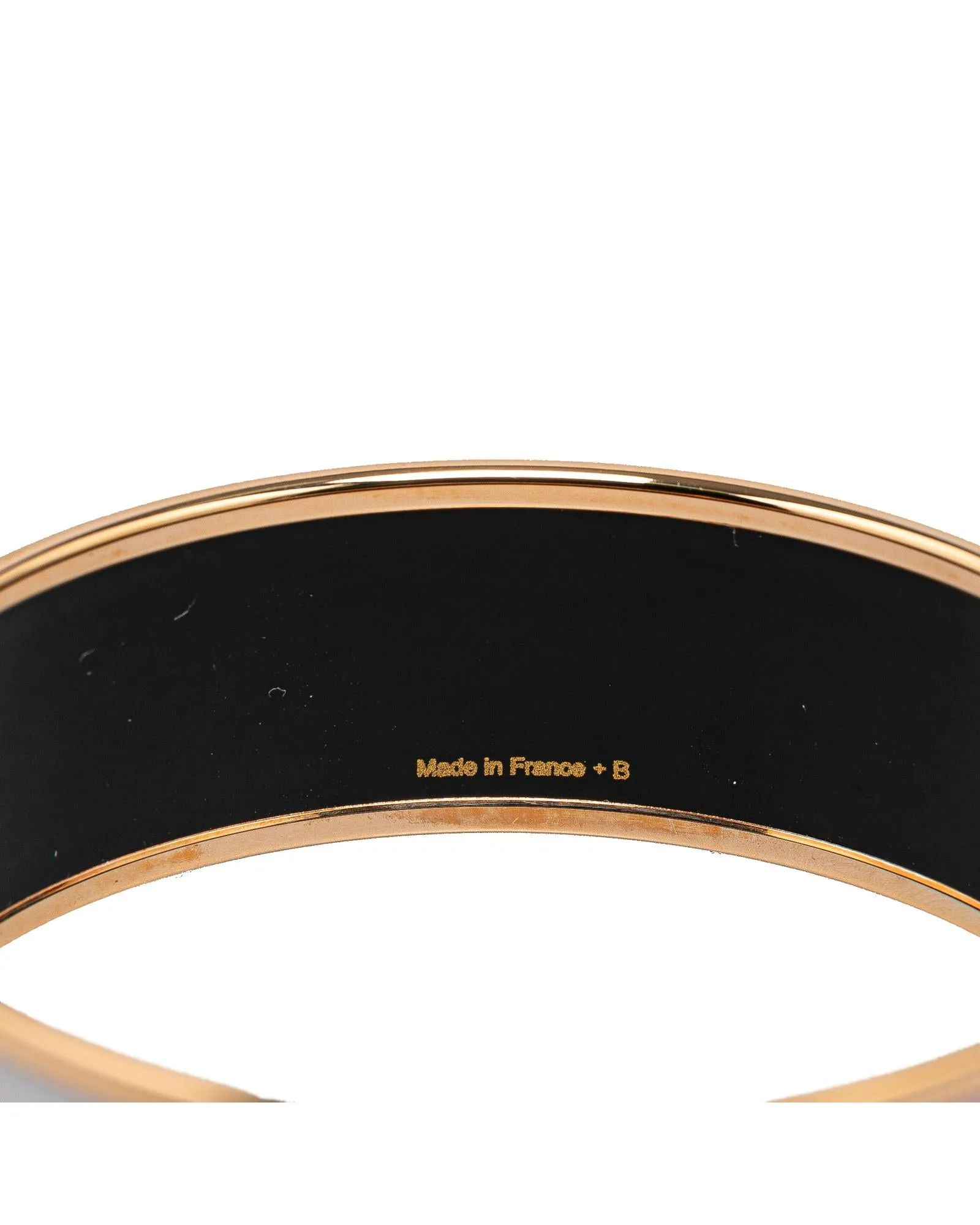 Wide Enamel Bangle with Rose Gold Plating