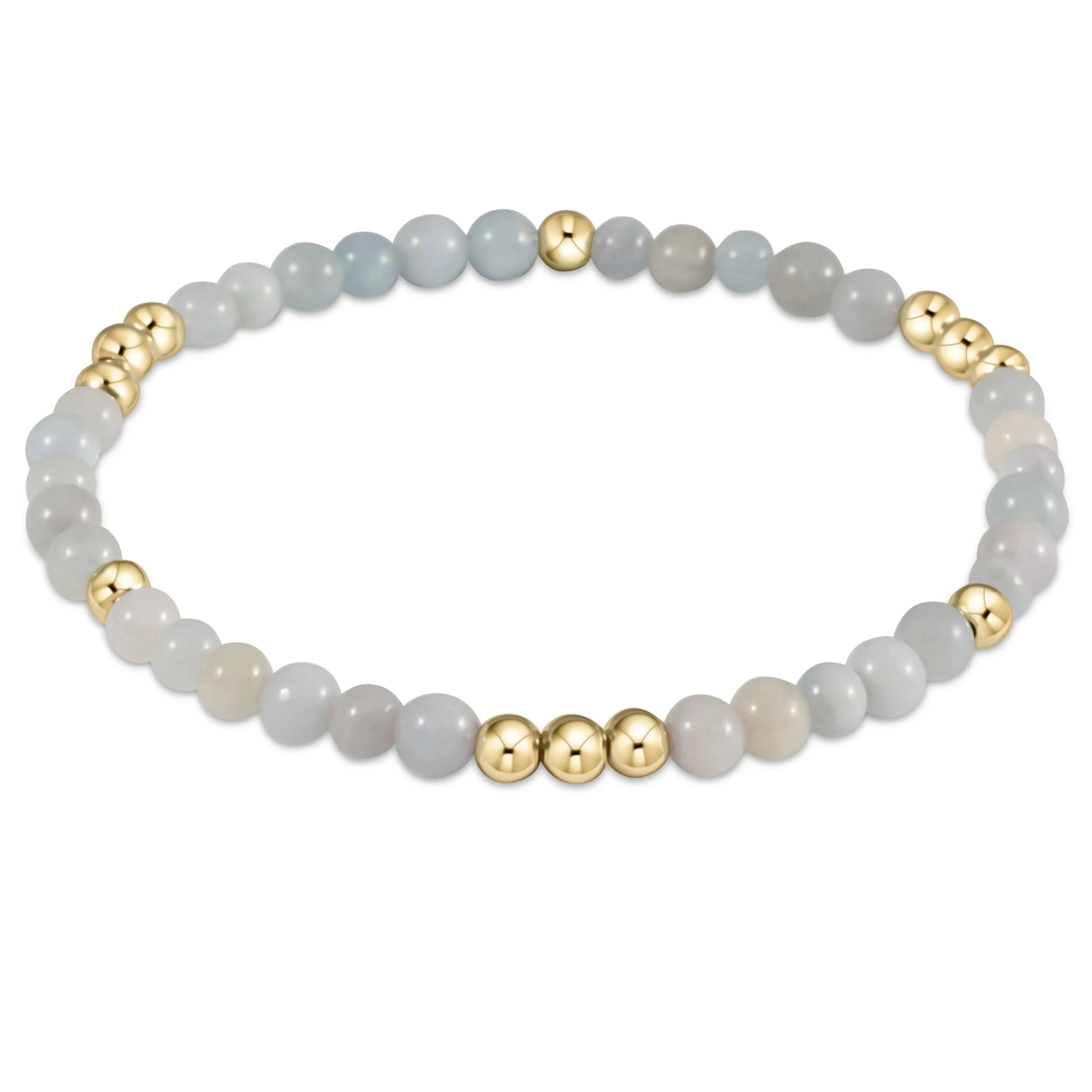 Worthy Pattern 4mm Bead Bracelet - Aquamarine